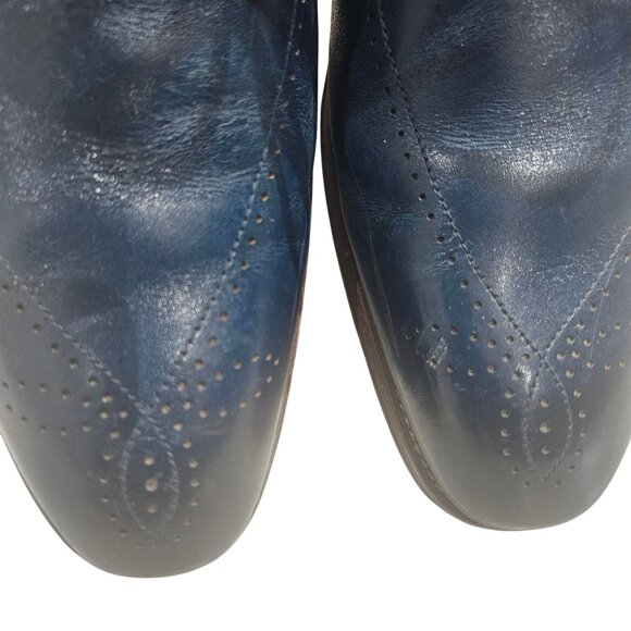 Stacy Adams Men's Blue Leather Dress Shoes Size 10.5 M Ballard Oxford Style - Picture 2 of 13